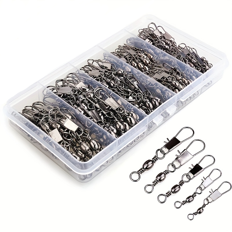 Fishing Hook Offset - 50/200pcs Barrel Snap Swivel Fishing Accessories,