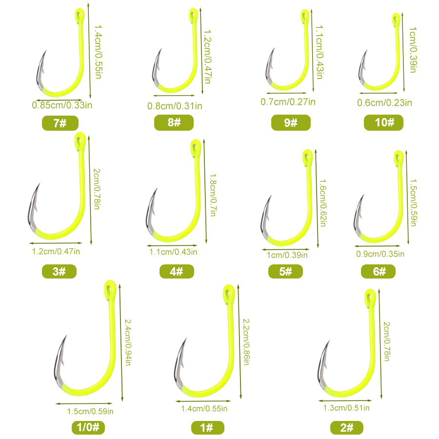NGB 50pcs 1/0#-10#Fluorescent  - Fishing Hook Circle review and price