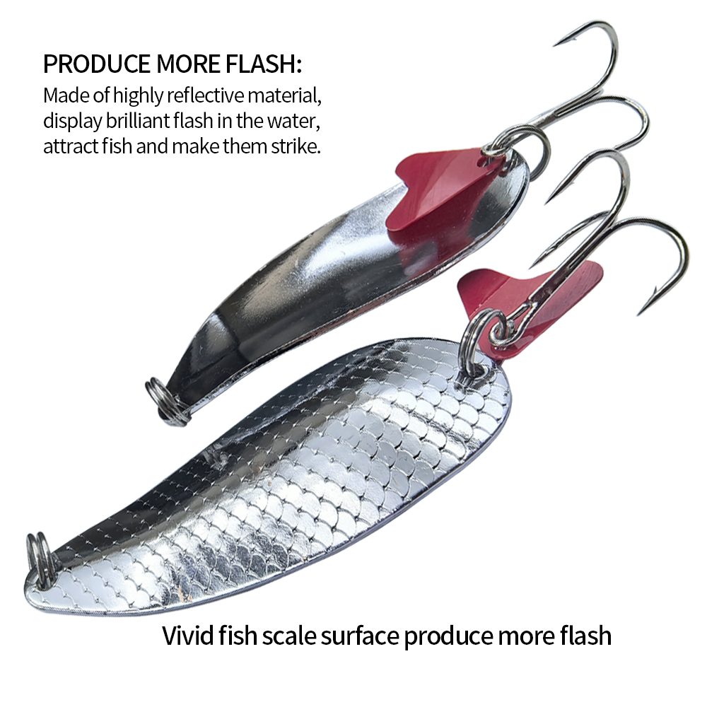Trout Fishing Spoons Lure Silv - Fishing Hook Treble review and price