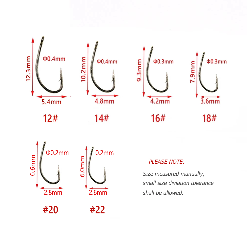 Bimoo 50/100/200PCS #12 ~ #22  - Fishing Hook Barbless review and price